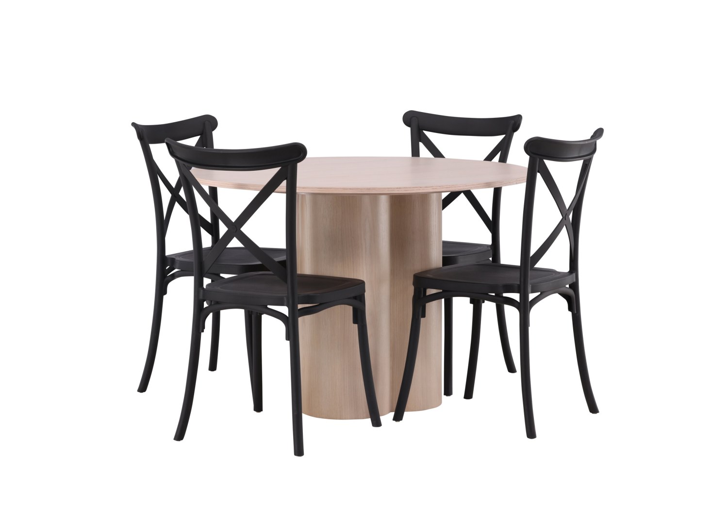 Détail produit de l’ensemble repas Olivia et 4 chaises Crosett