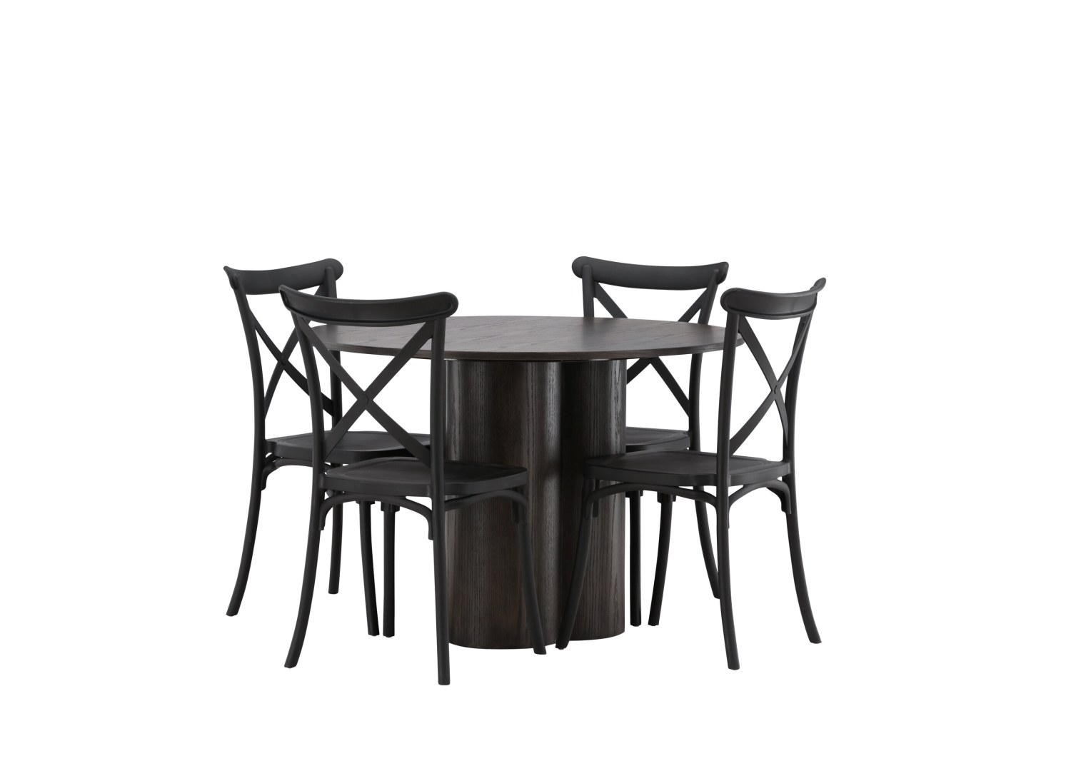 Détail produit de l’ensemble repas Olivia et 4 chaises Crosett