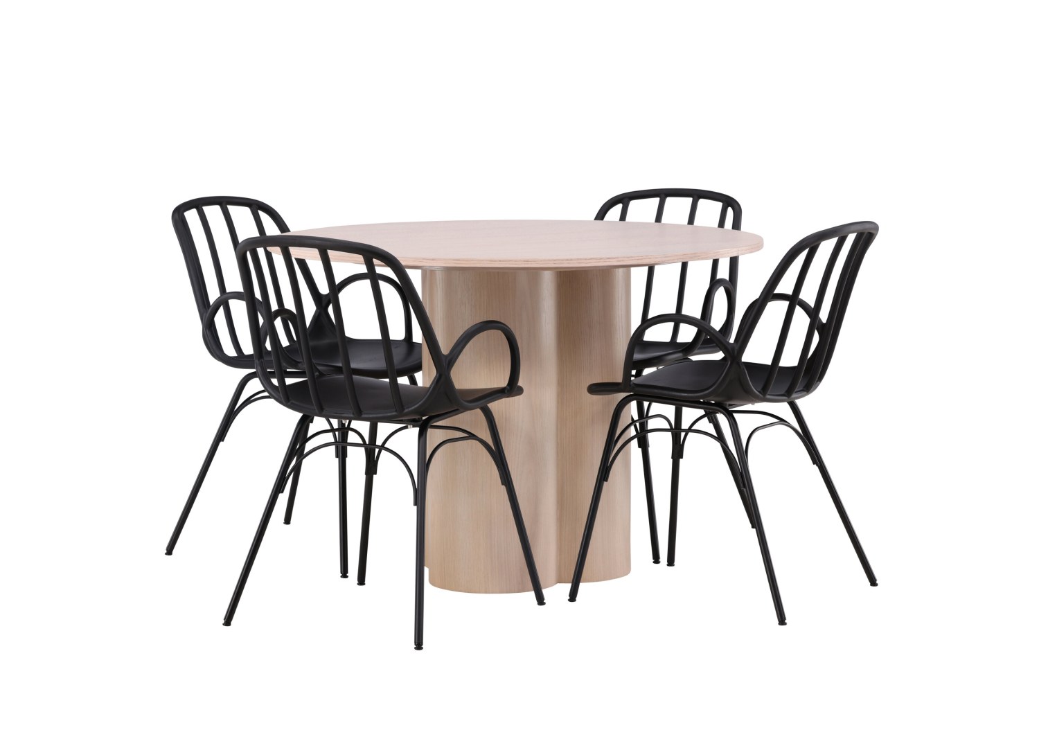 Détail produit de l’ensemble repas Olivia et 4 chaises Dyrön