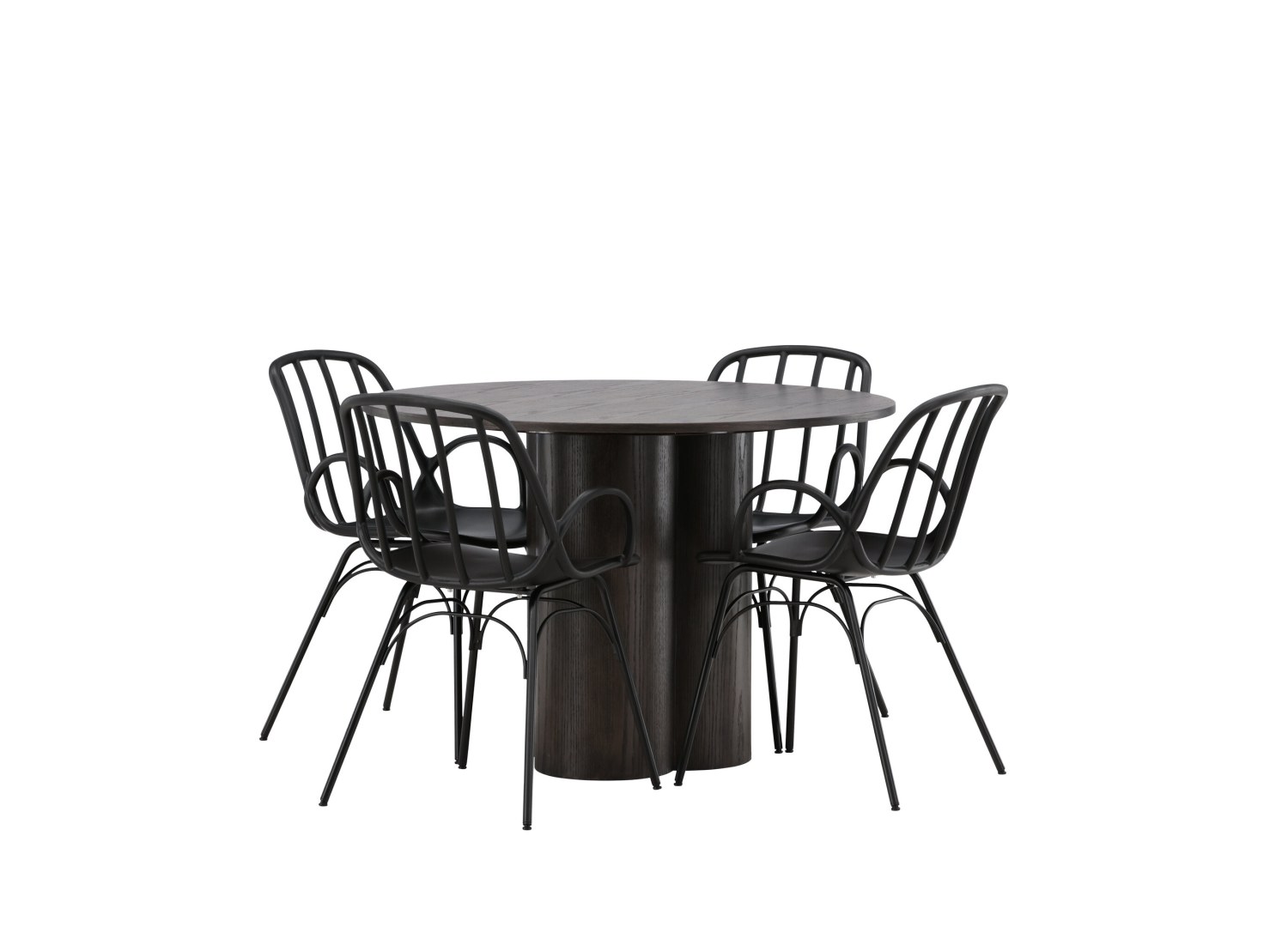 Détail produit de l’ensemble repas Olivia et 4 chaises Dyrön