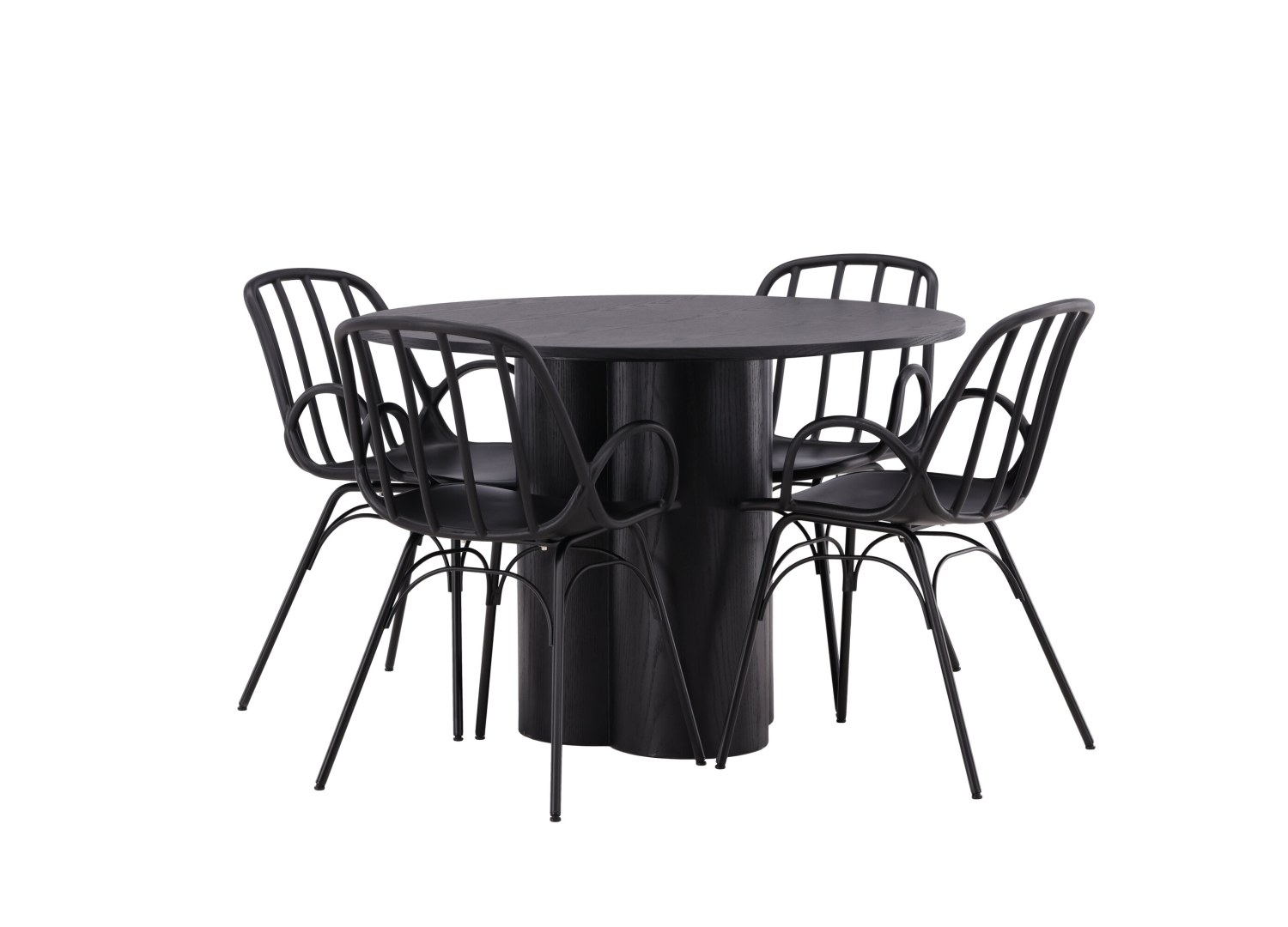 Détail produit de l’ensemble repas Olivia et 4 chaises Dyrön