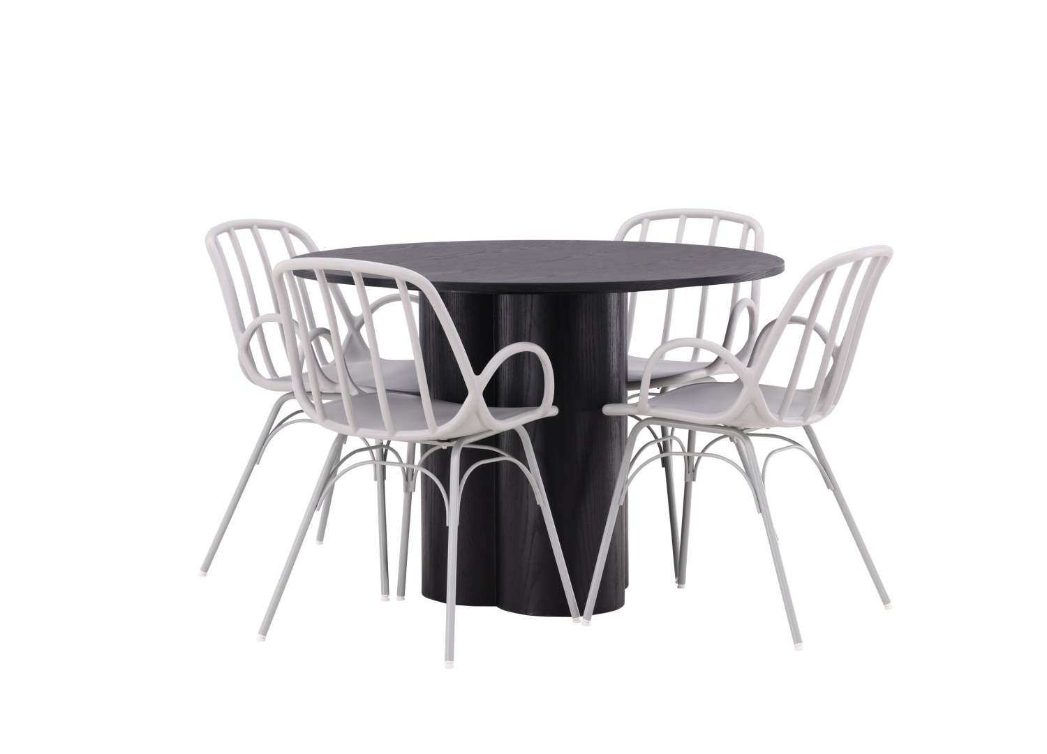 Détail produit de l’ensemble repas Olivia et 4 chaises Dyrön