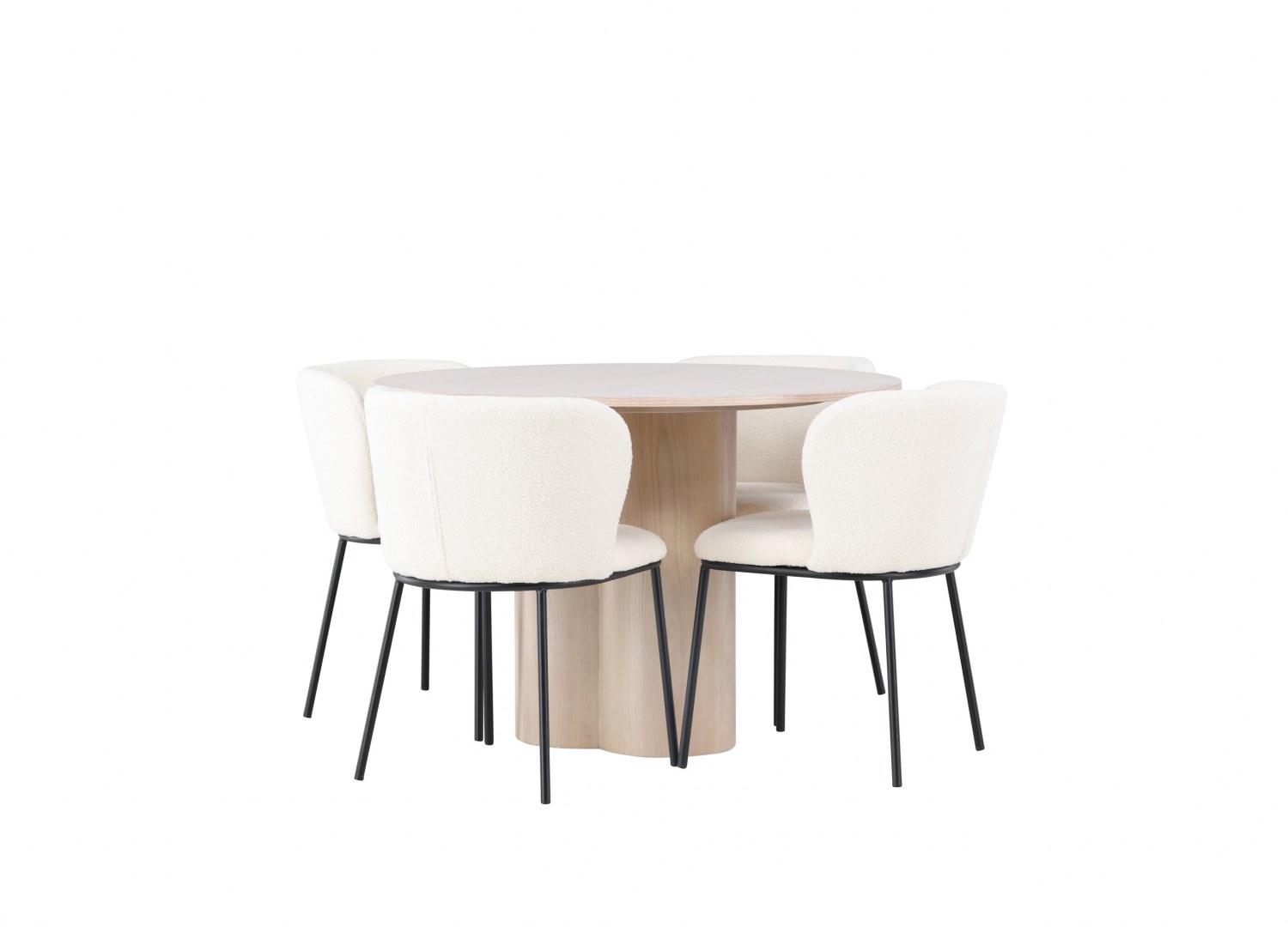 Détail produit de l’ensemble repas Olivia et 4 chaises Edina
