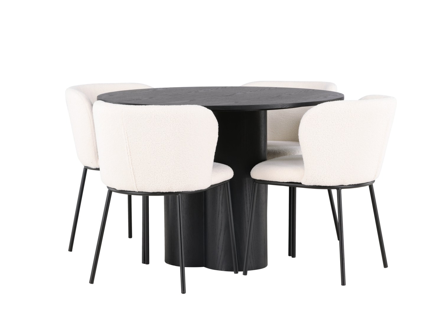 Détail produit de l’ensemble repas Olivia et 4 chaises Edina