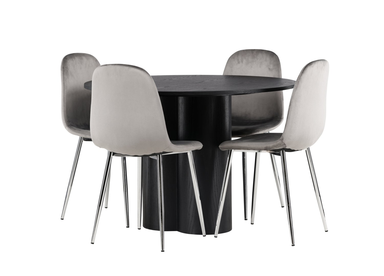 Détail produit de l’ensemble repas Olivia et 4 chaises Eva