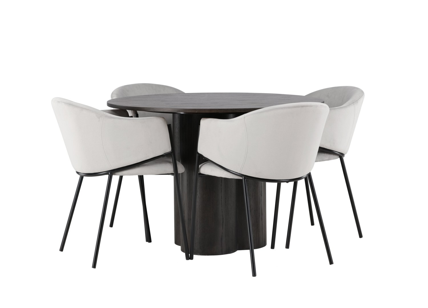 Détail produit de l’ensemble repas Olivia et 4 chaises Evelina