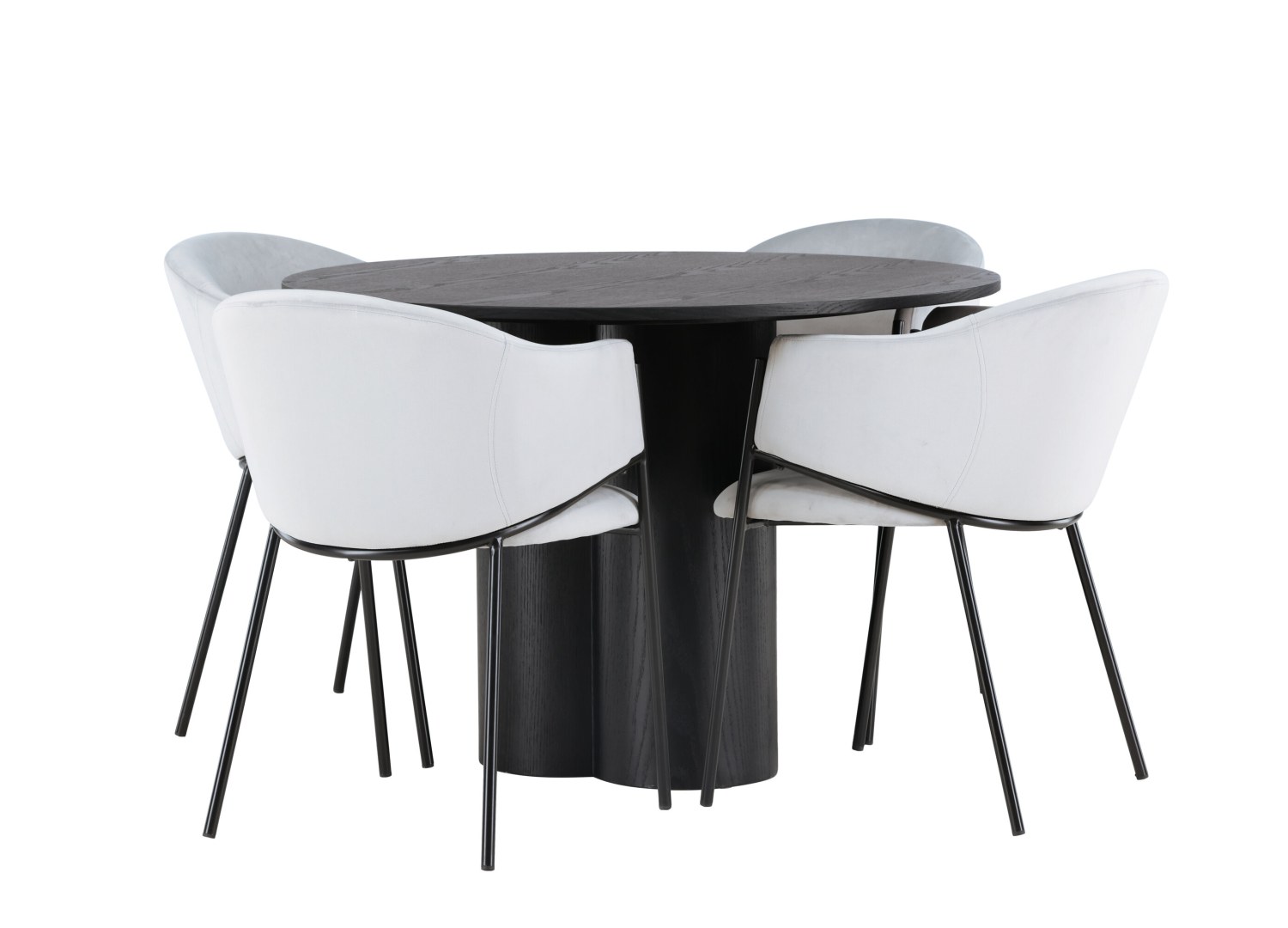 Détail produit de l’ensemble repas Olivia et 4 chaises Evelina