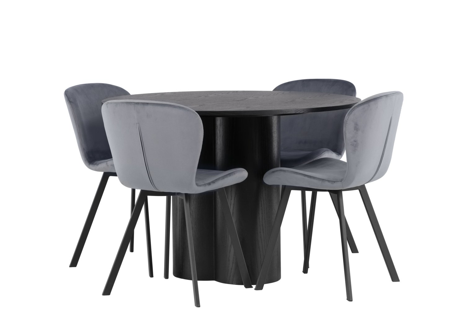 Détail produit de l’ensemble repas Olivia et 4 chaises Lilja