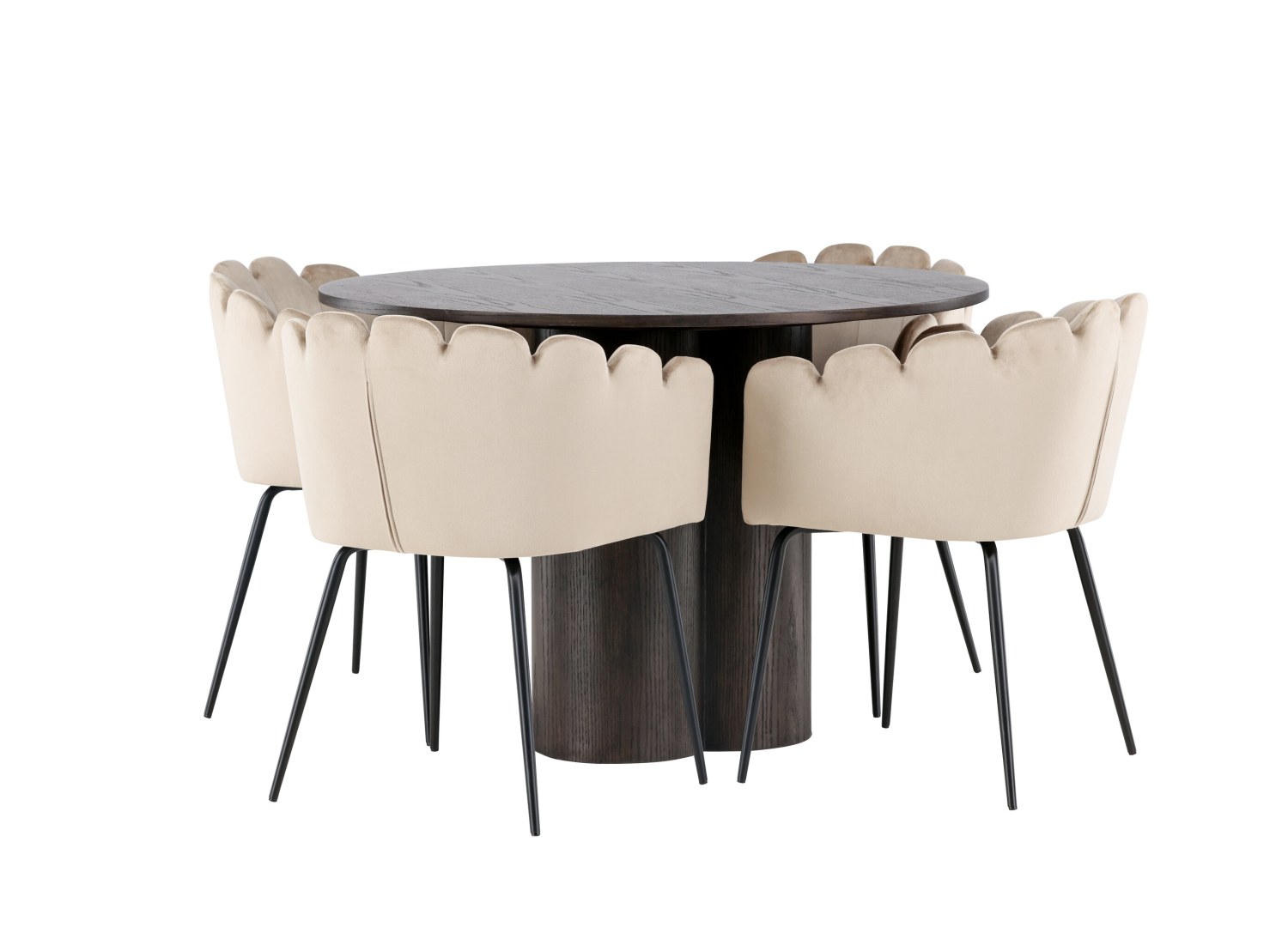 Détail produit de l’ensemble repas Olivia et 4 chaises Limhamn