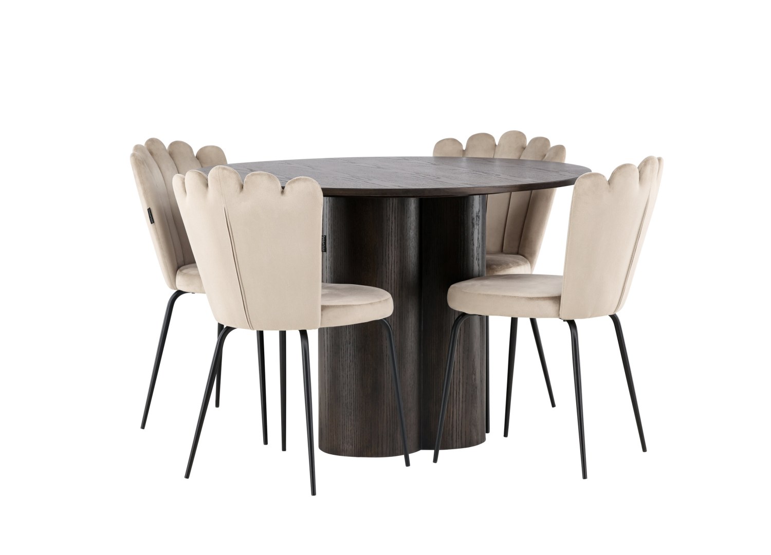 Détail produit de l’ensemble repas Olivia et 4 chaises Limhamn