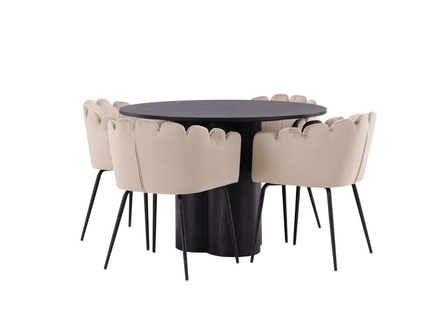 Détail produit de l’ensemble repas Olivia et 4 chaises Limhamn