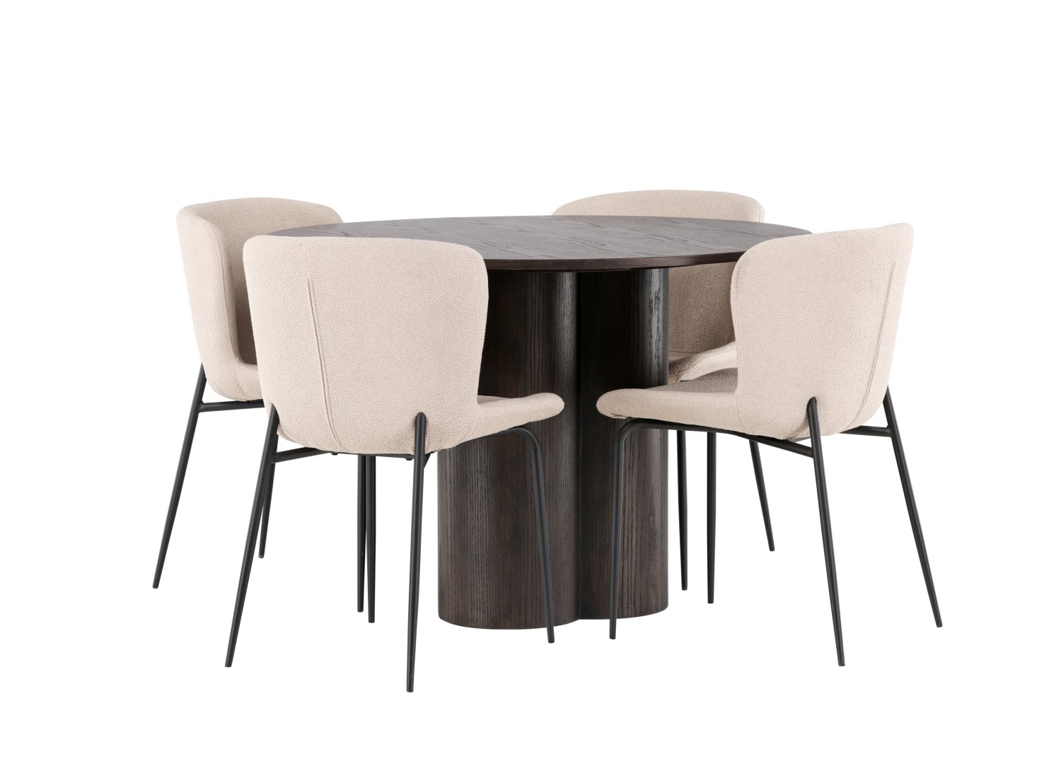 Détail produit de l’ensemble repas Olivia et 4 chaises Modesto