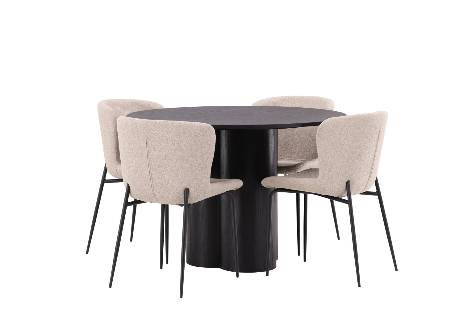 Détail produit de l’ensemble repas Olivia et 4 chaises Modesto