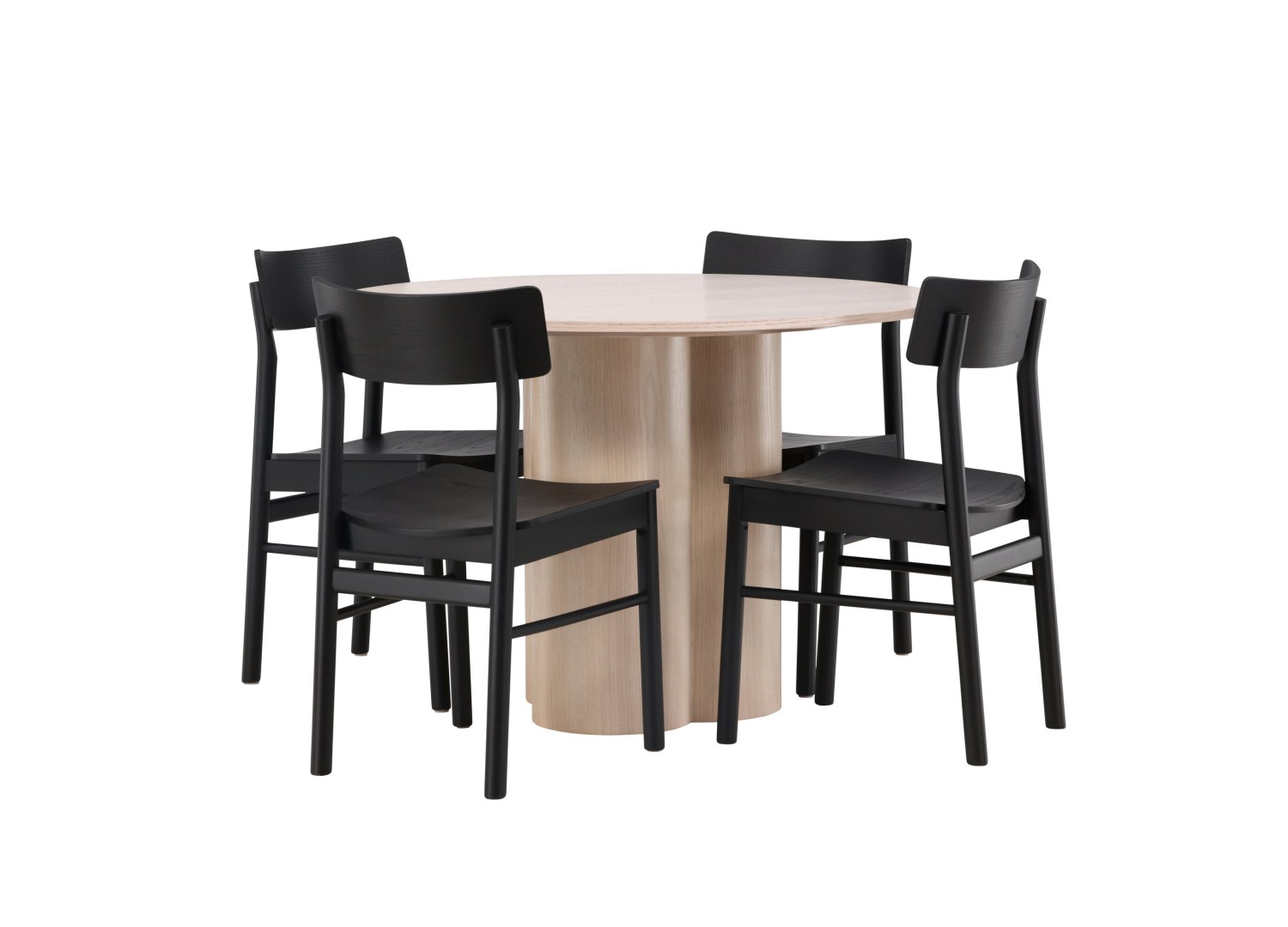 Détail produit de l’ensemble repas Olivia et 4 chaises Montros