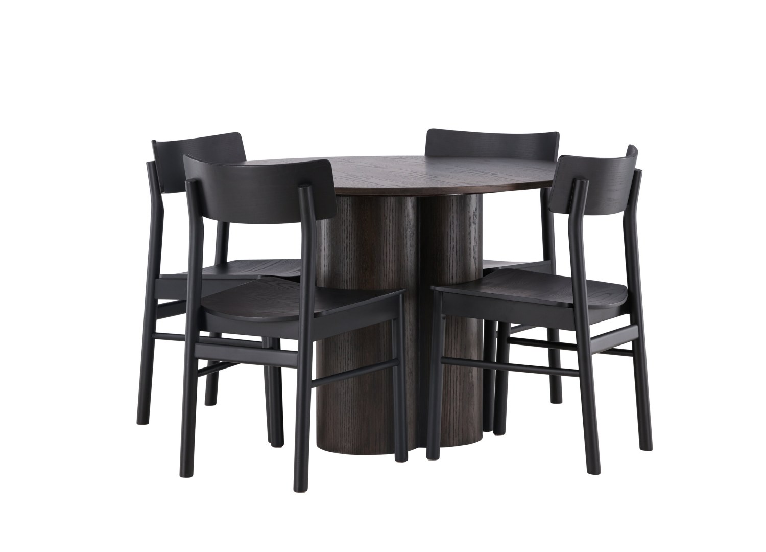 Détail produit de l’ensemble repas Olivia et 4 chaises Montros