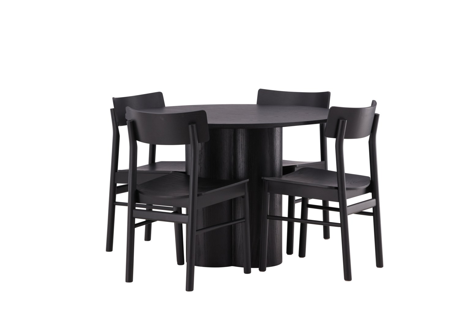 Détail produit de l’ensemble repas Olivia et 4 chaises Montros
