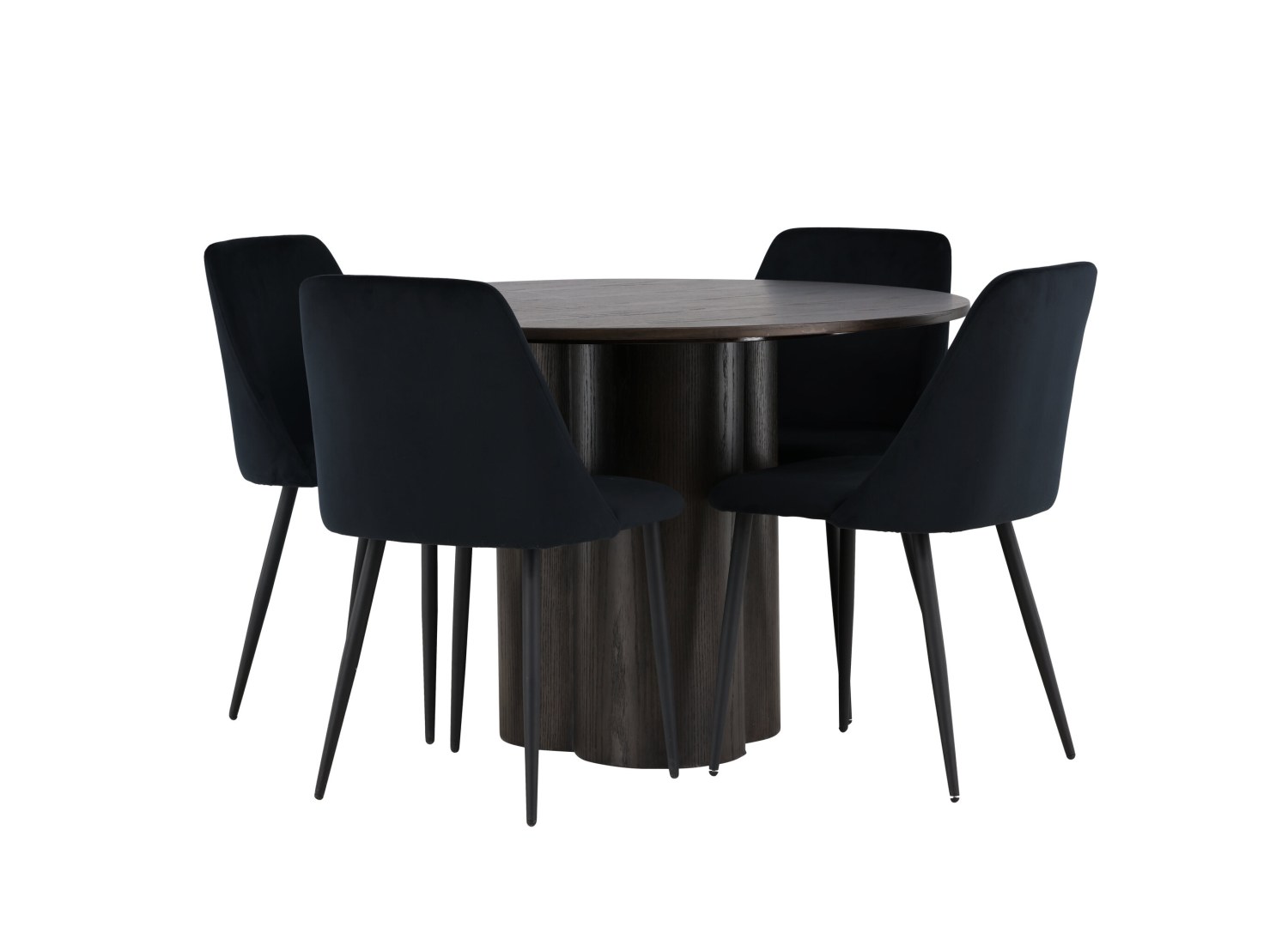 Détail produit de l’ensemble repas Olivia et 4 chaises Night