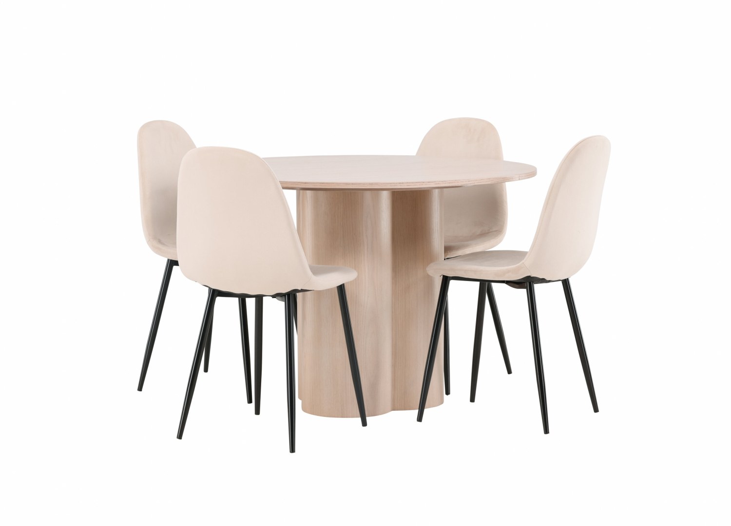 Détail produit de l’ensemble repas Olivia et 4 chaises Polar