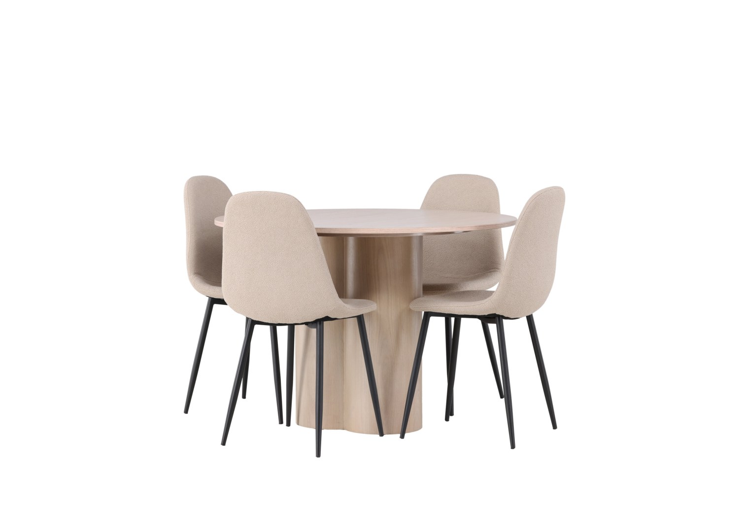 Détail produit de l’ensemble repas Olivia et 4 chaises Polar