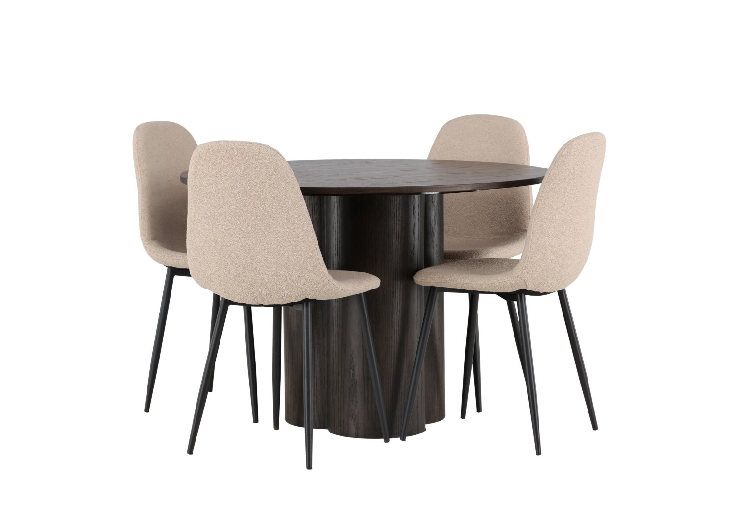 Détail produit de l’ensemble repas Olivia et 4 chaises Polar