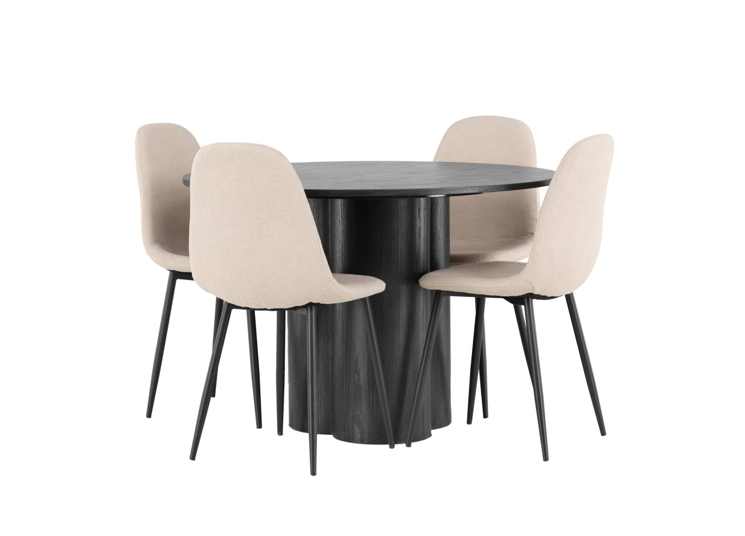 Détail produit de l’ensemble repas Olivia et 4 chaises Polar