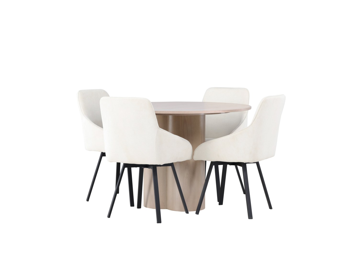 Détail produit de l’ensemble repas Olivia et 4 chaises Rosie
