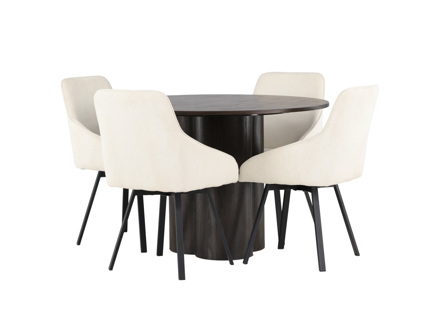 Détail produit de l’ensemble repas Olivia et 4 chaises Rosie