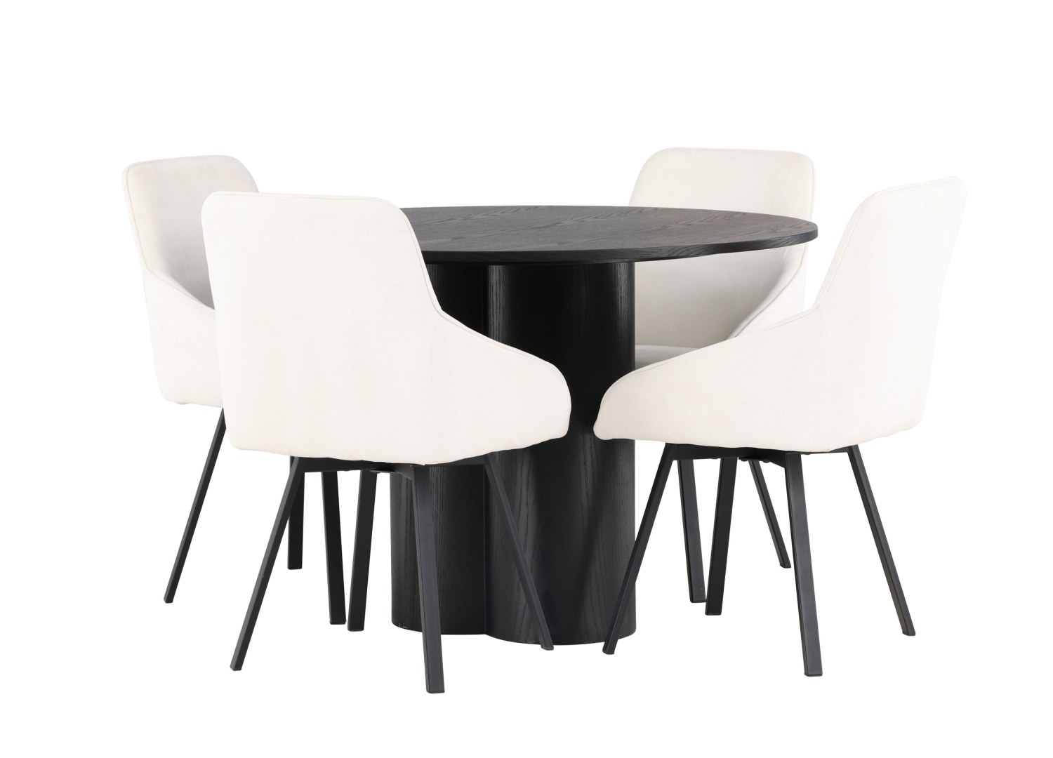 Détail produit de l’ensemble repas Olivia et 4 chaises Rosie