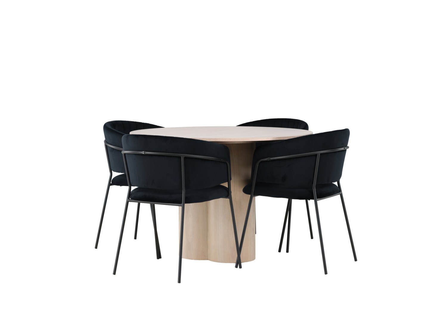 Détail produit de l’ensemble repas Olivia et 4 chaises Selma
