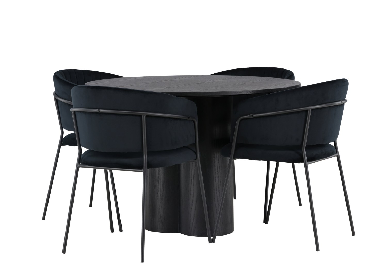 Détail produit de l’ensemble repas Olivia et 4 chaises Selma