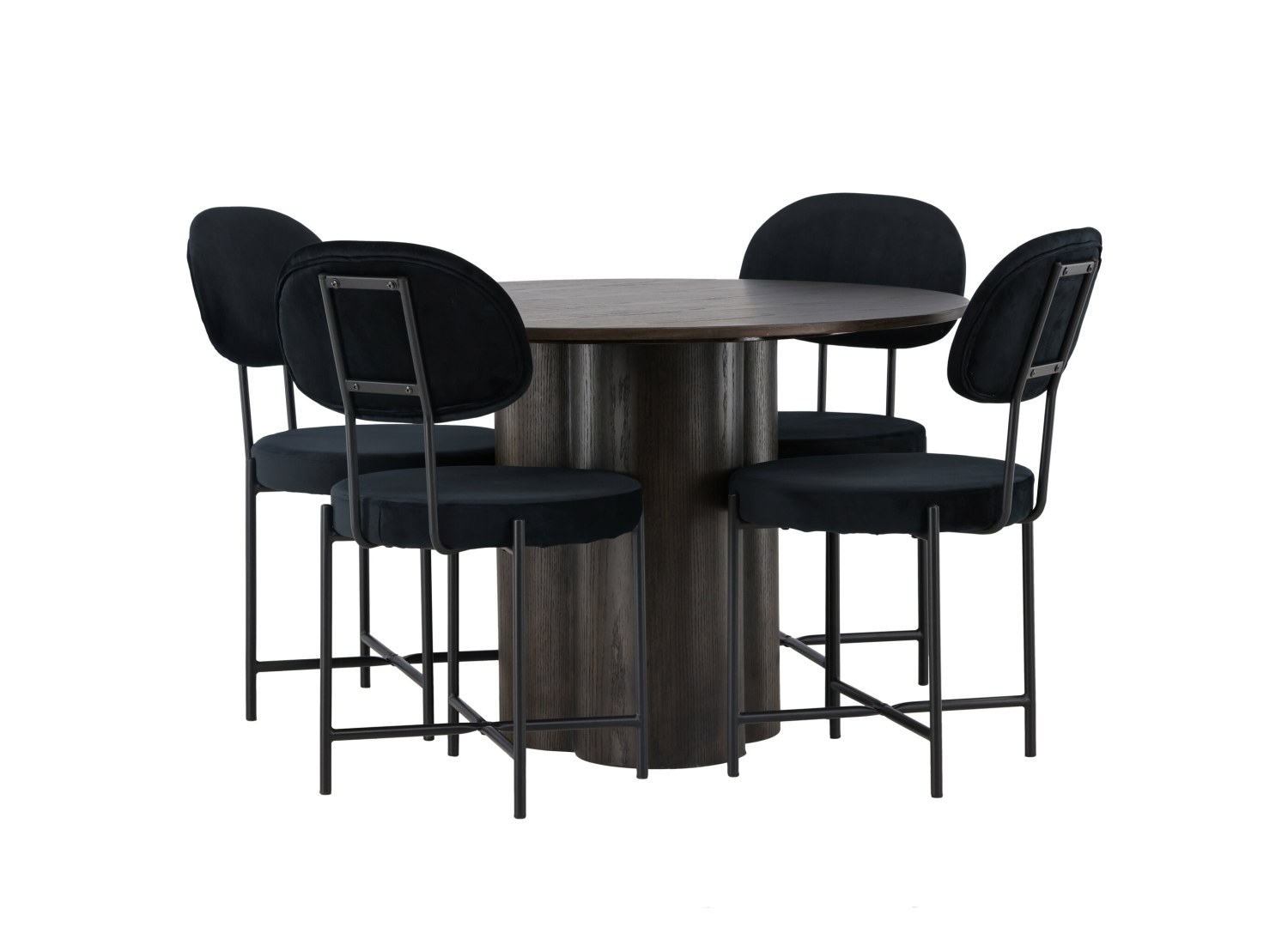 Détail produit de l’ensemble repas Olivia et 4 chaises Stella