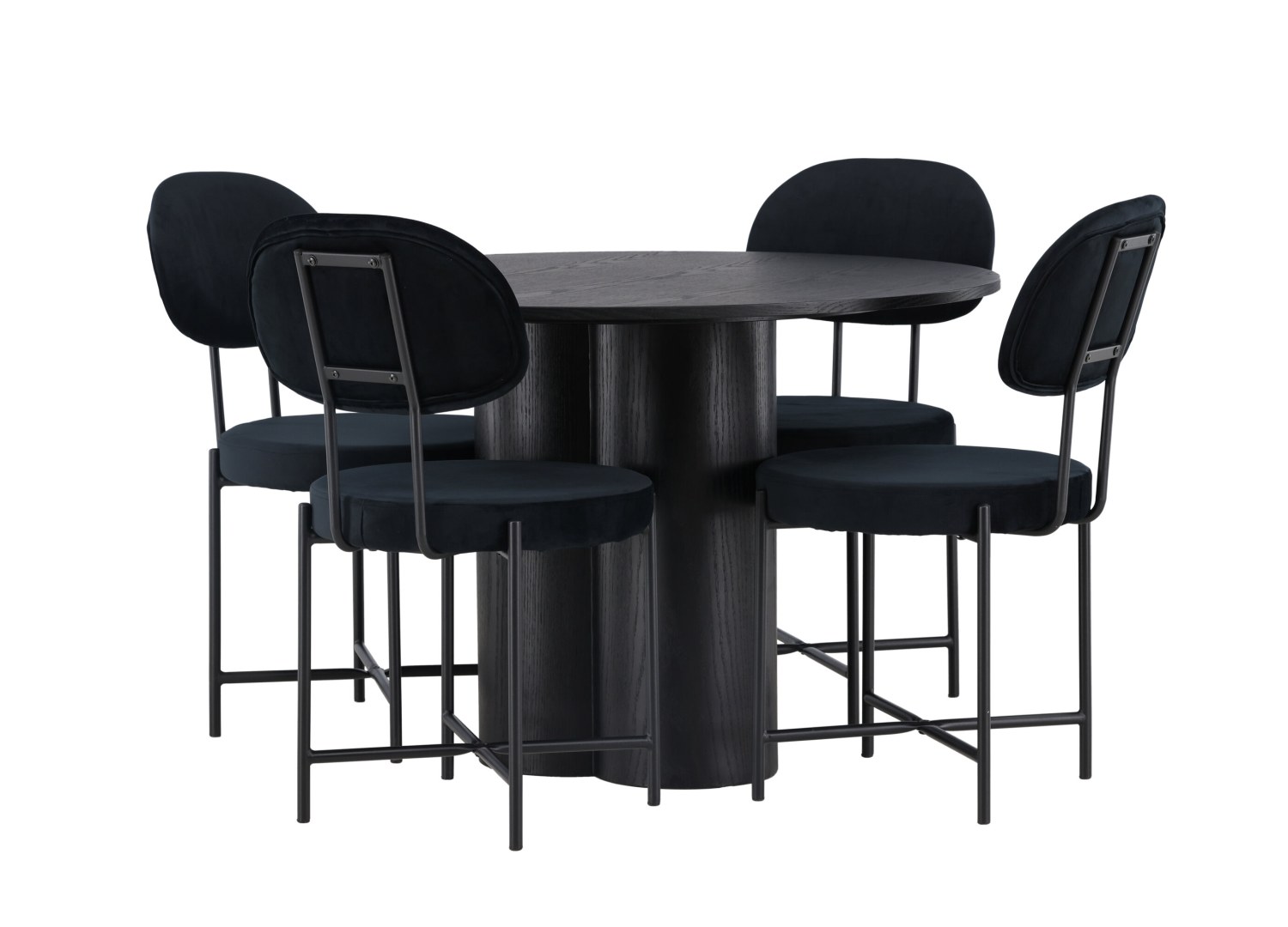 Détail produit de l’ensemble repas Olivia et 4 chaises Stella