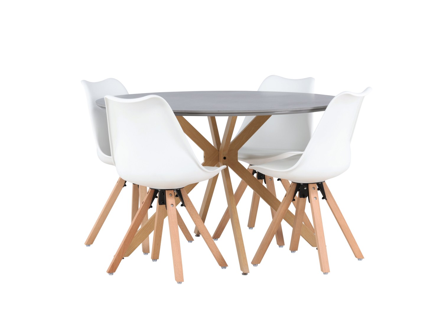Détail produit de l’ensemble repas Piazza et 4 chaises Zeno