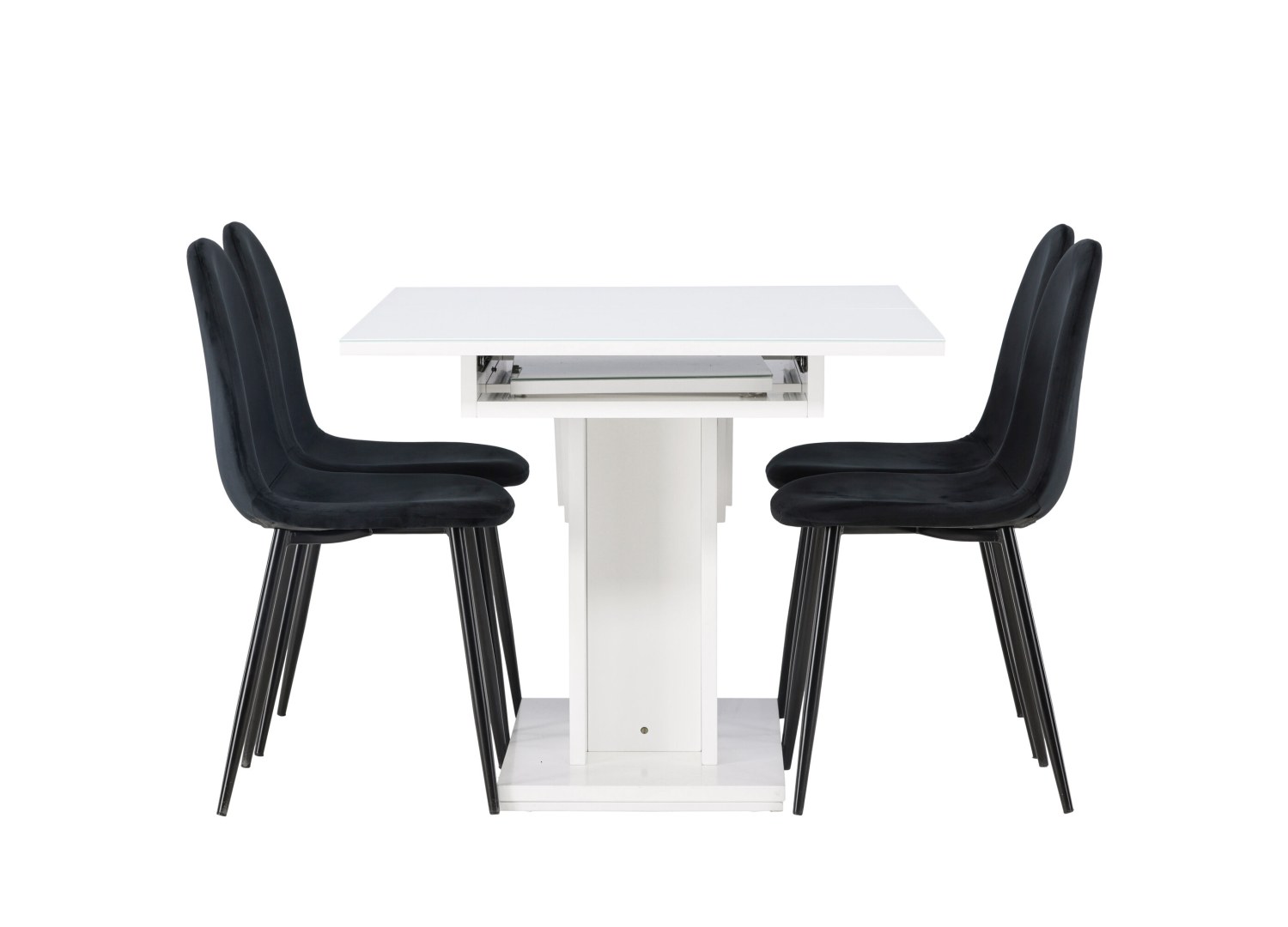 Détail produit de l’ensemble repas Pluto et 4 chaises Polar