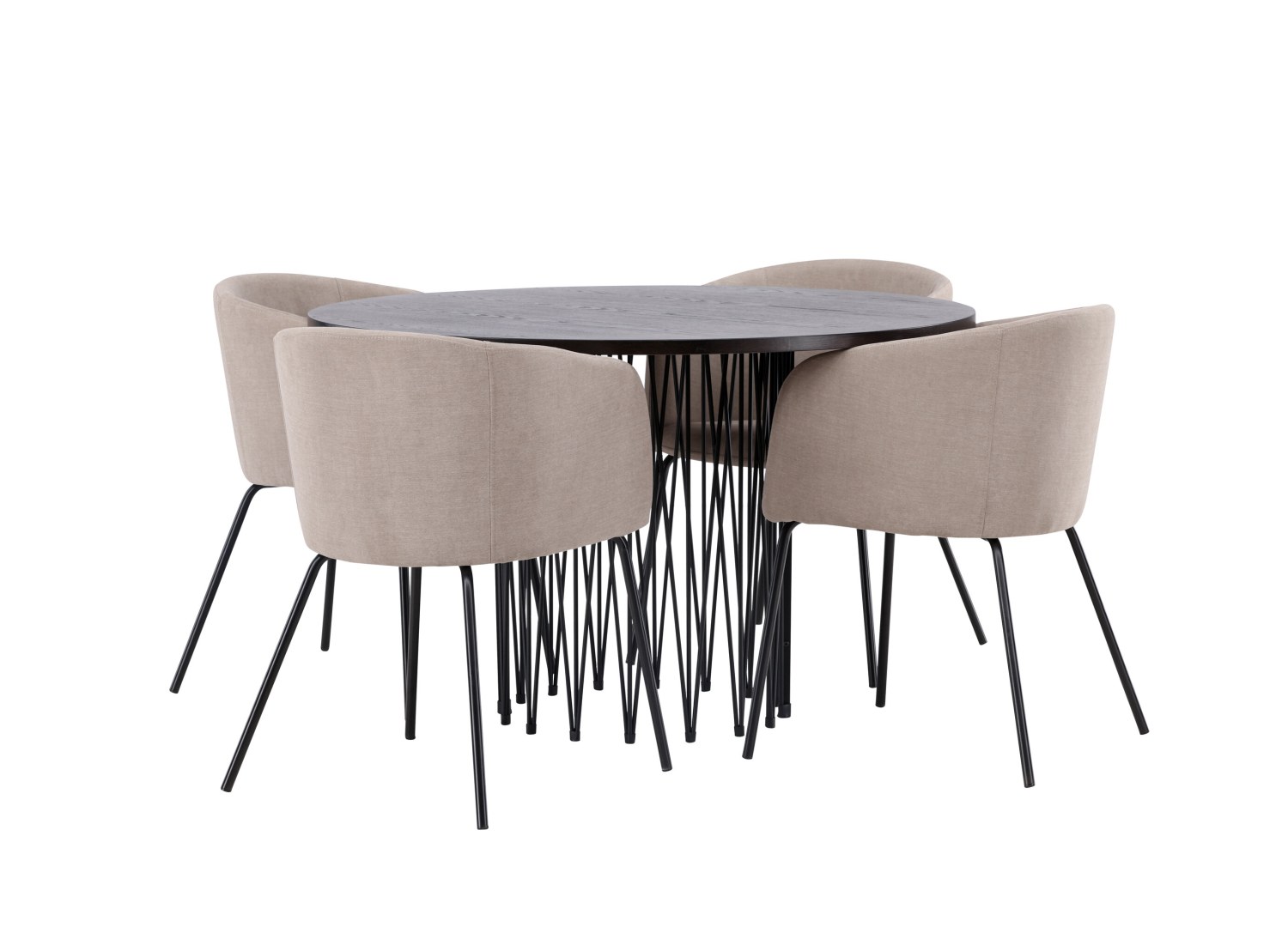Détail produit de l’ensemble repas Stone et 4 chaises Berit