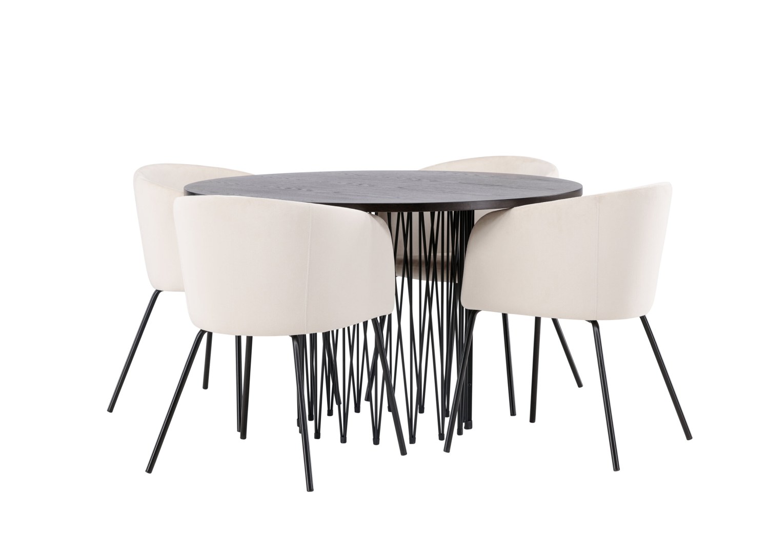Détail produit de l’ensemble repas Stone et 4 chaises Berit