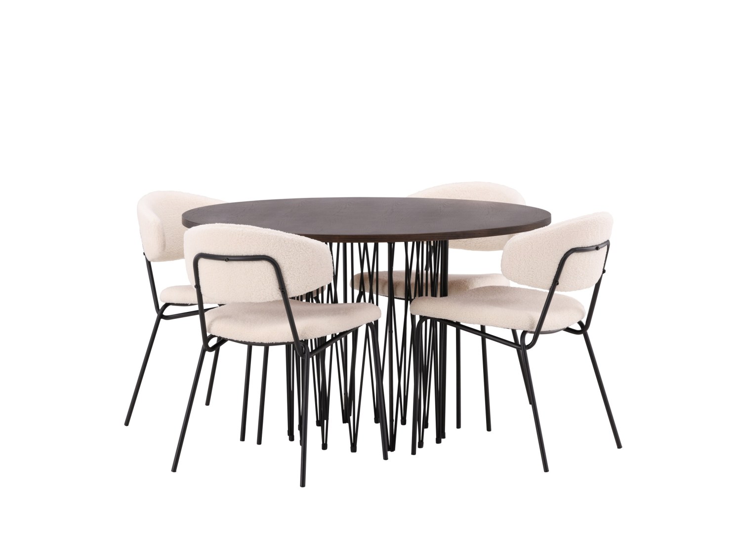 Détail produit de l’ensemble repas Stone et 4 chaises Chico