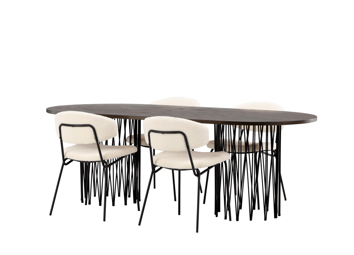 Détail produit de l’ensemble repas Stone et 4 chaises Chico