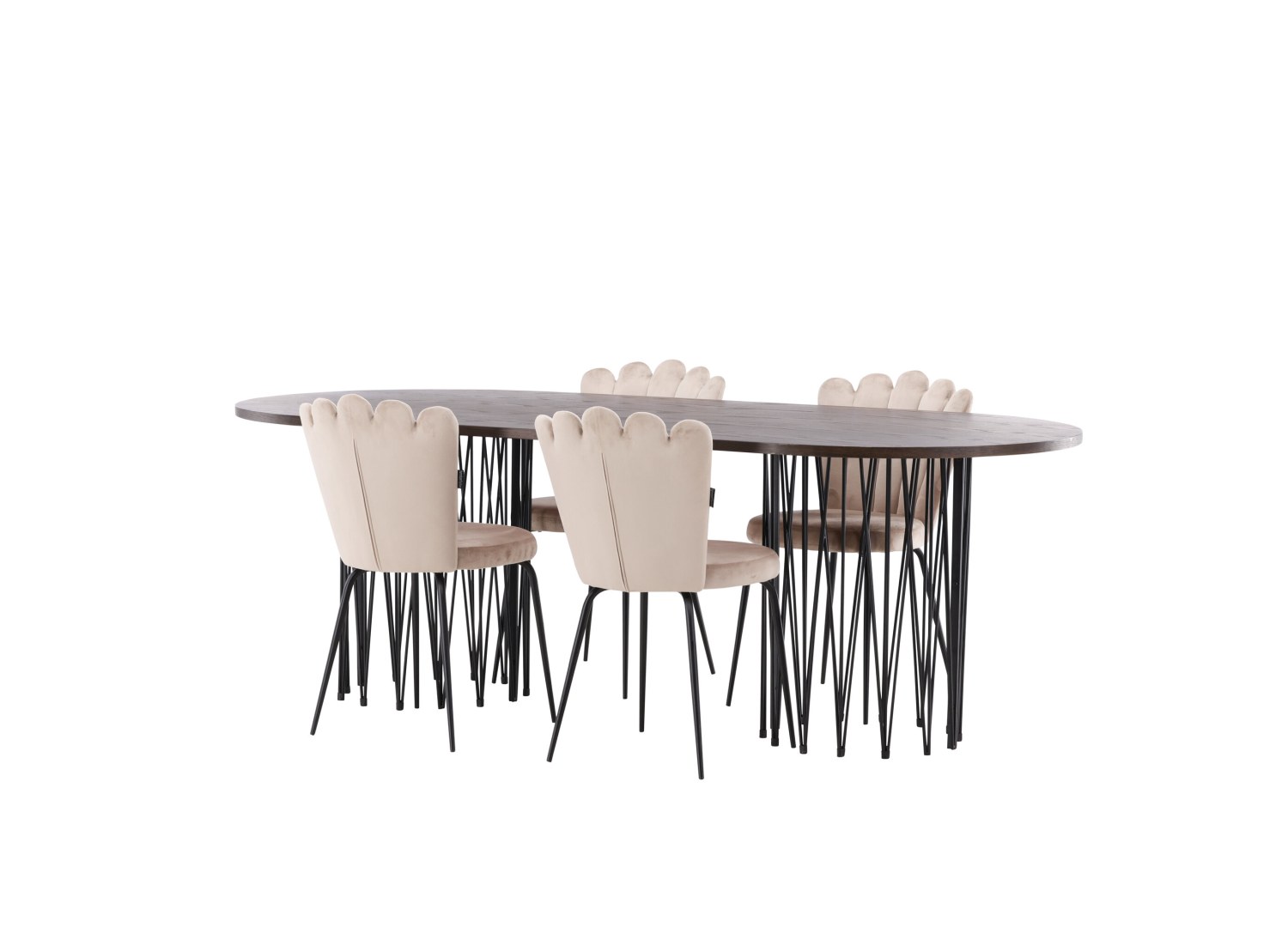 Détail produit de l’ensemble repas Stone et 4 chaises Limhamn