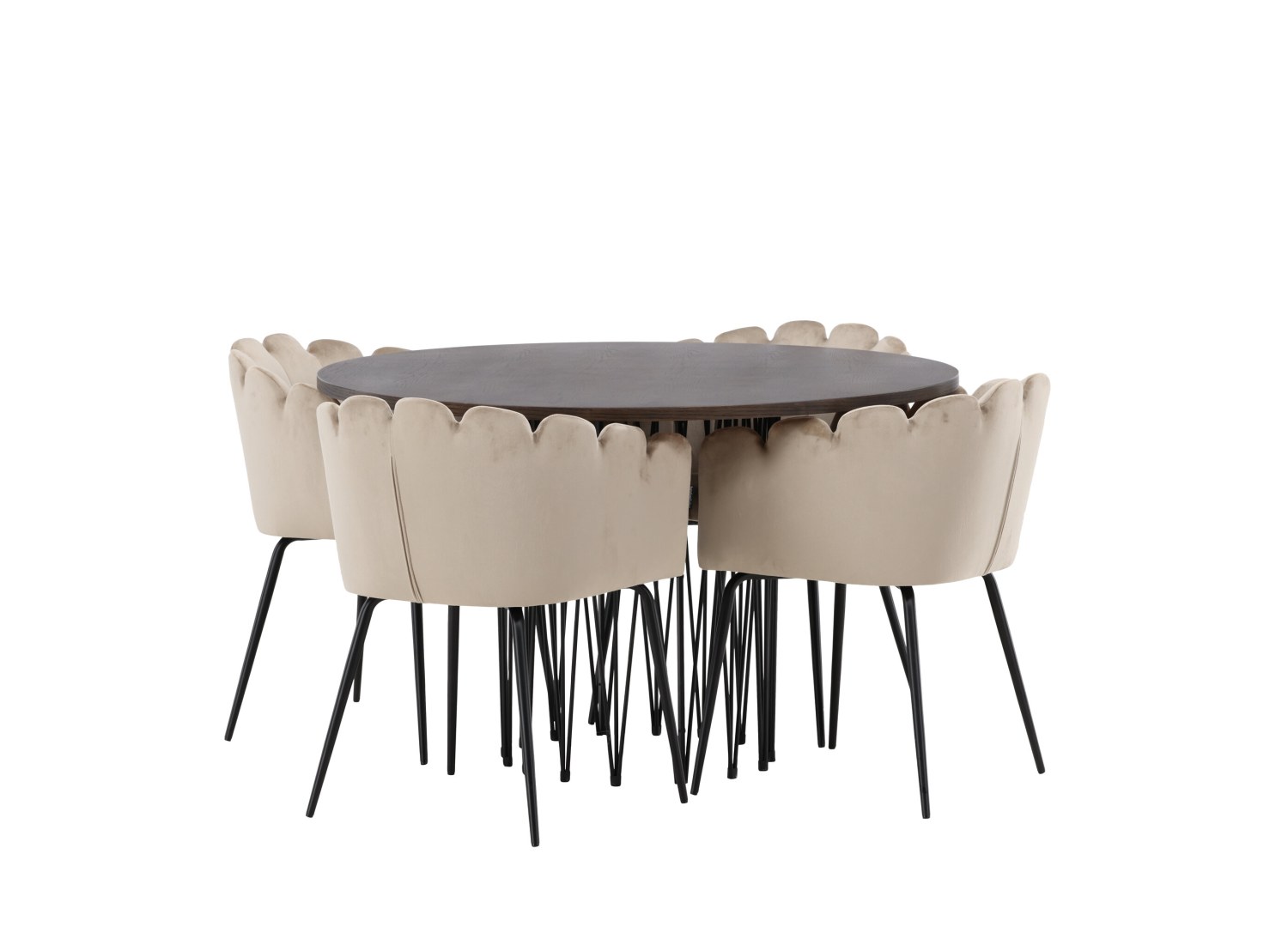 Détail produit de l’ensemble repas Stone et 4 chaises Limhamn