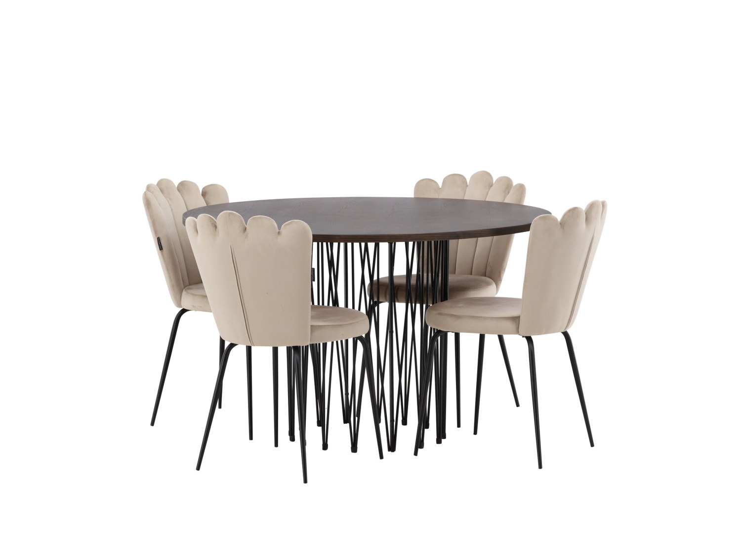 Détail produit de l’ensemble repas Stone et 4 chaises Limhamn