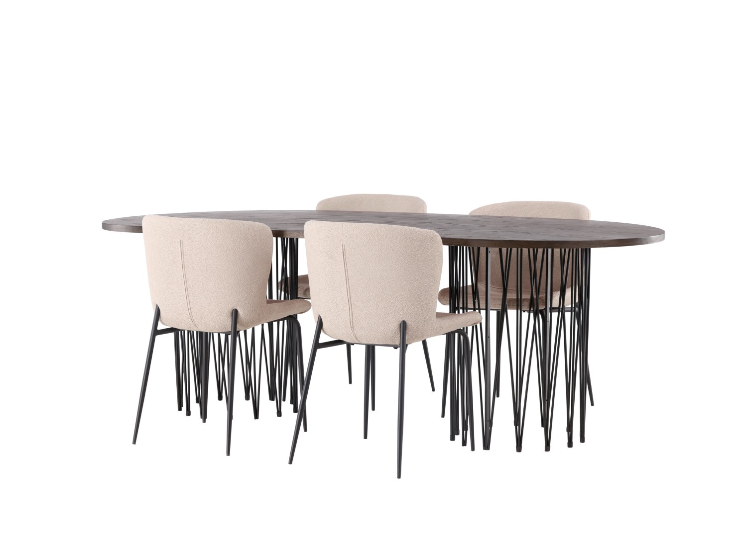 Détail produit de l’ensemble repas Stone et 4 chaises Modesto