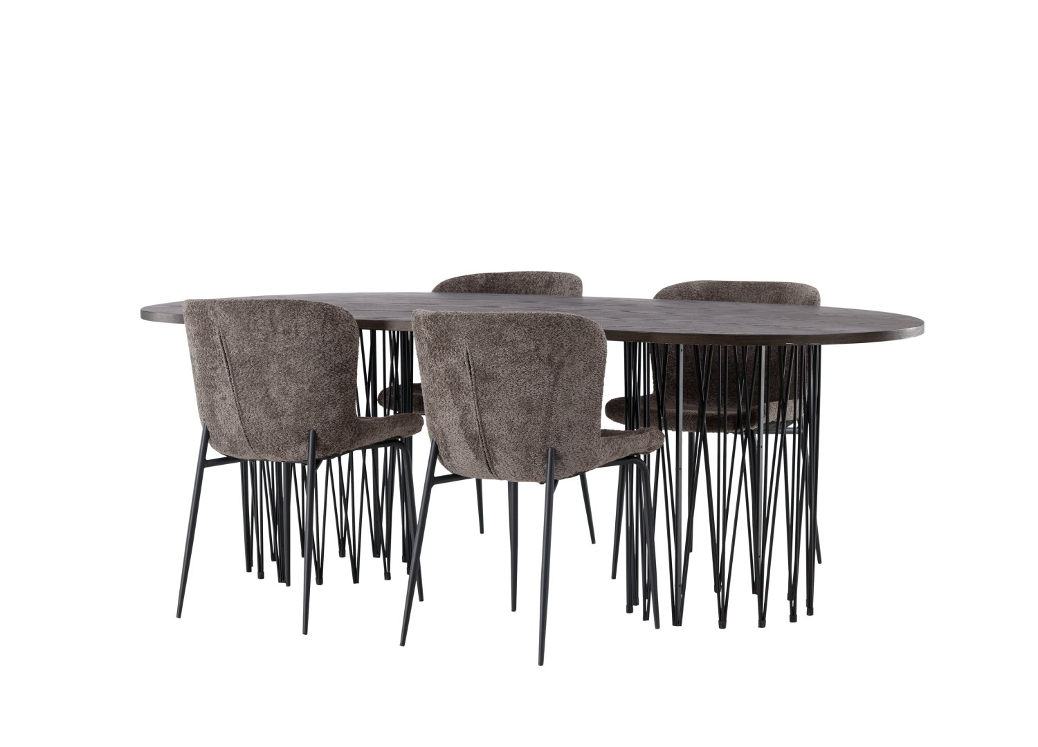 Détail produit de l’ensemble repas Stone et 4 chaises Modesto