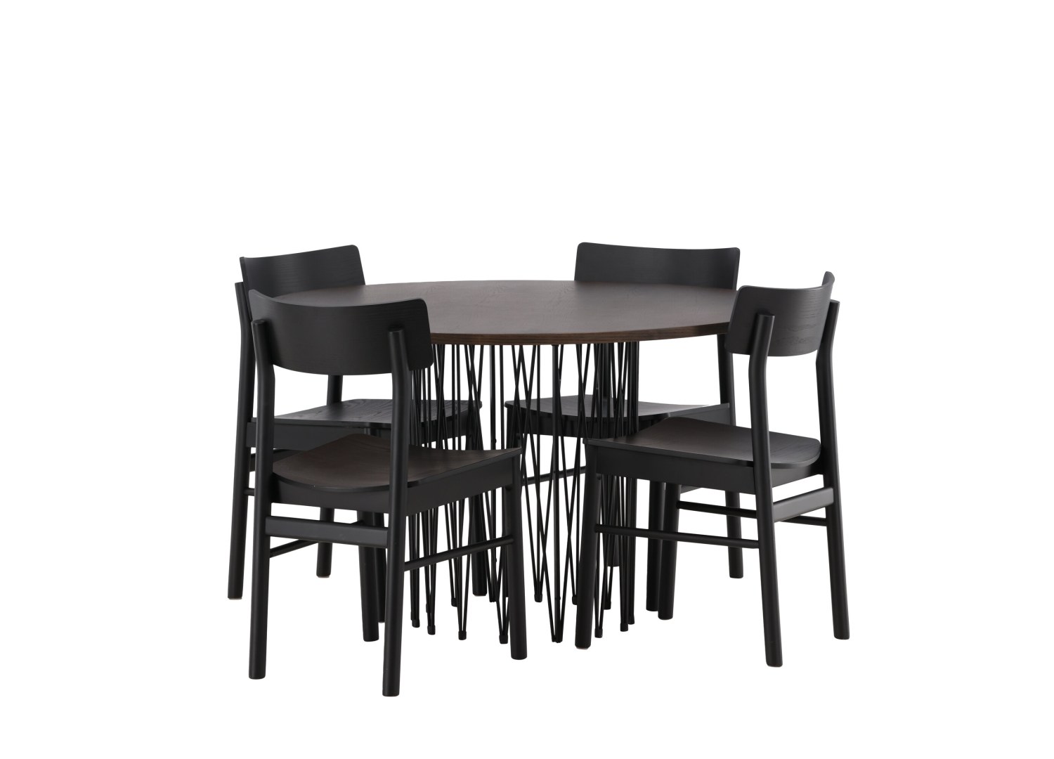 Détail produit de l’ensemble repas Stone et 4 chaises Montros