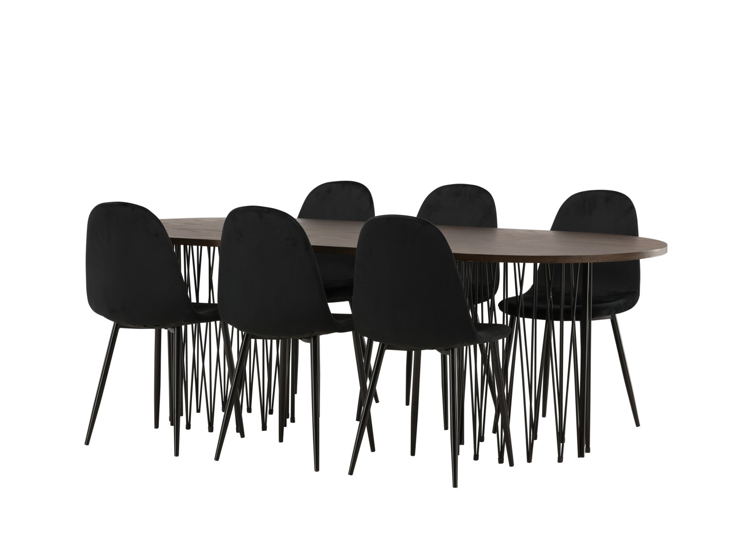 Détail produit de l’ensemble repas Stone et 6 chaises Polar