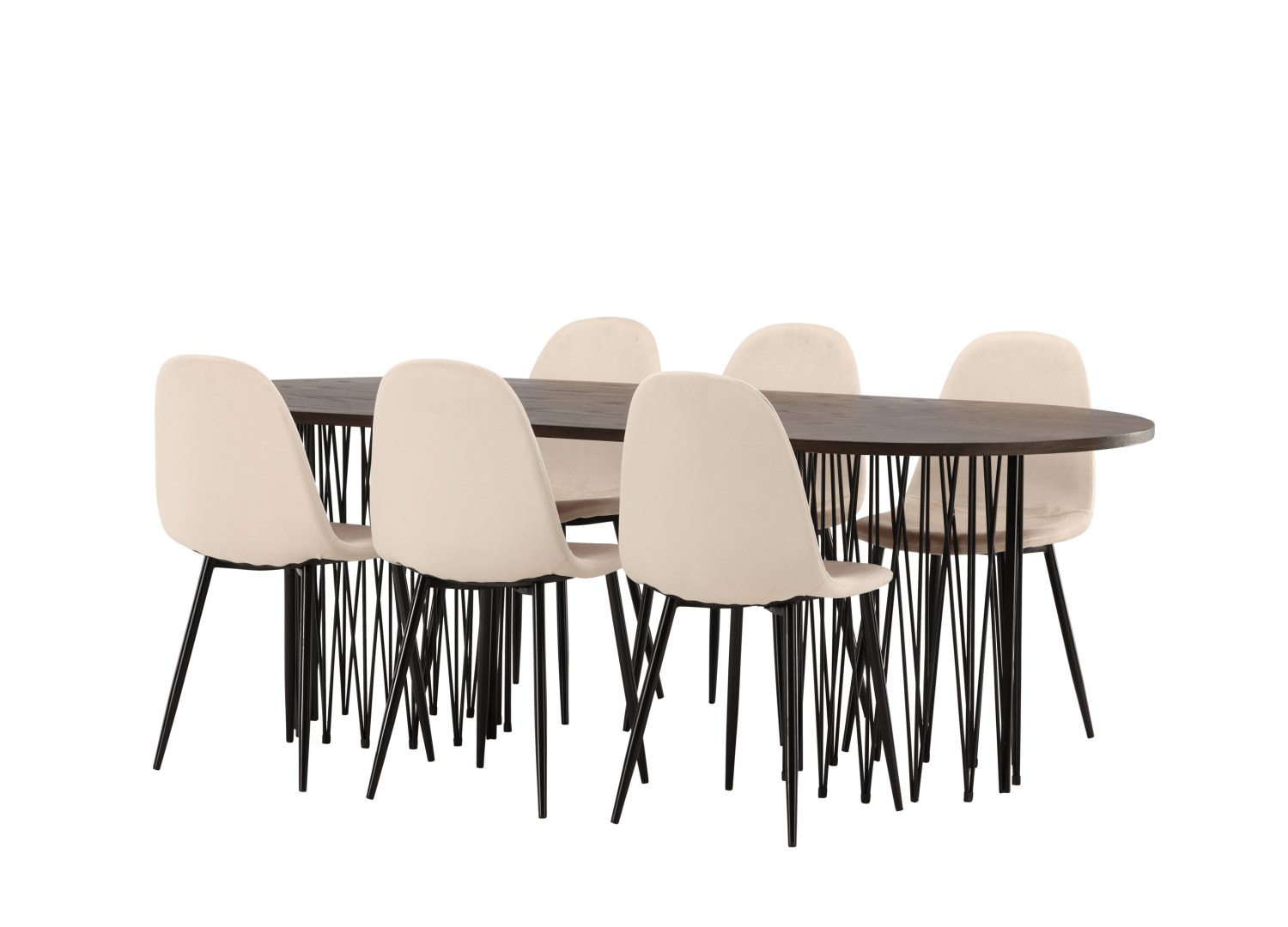 Détail produit de l’ensemble repas Stone et 6 chaises Polar