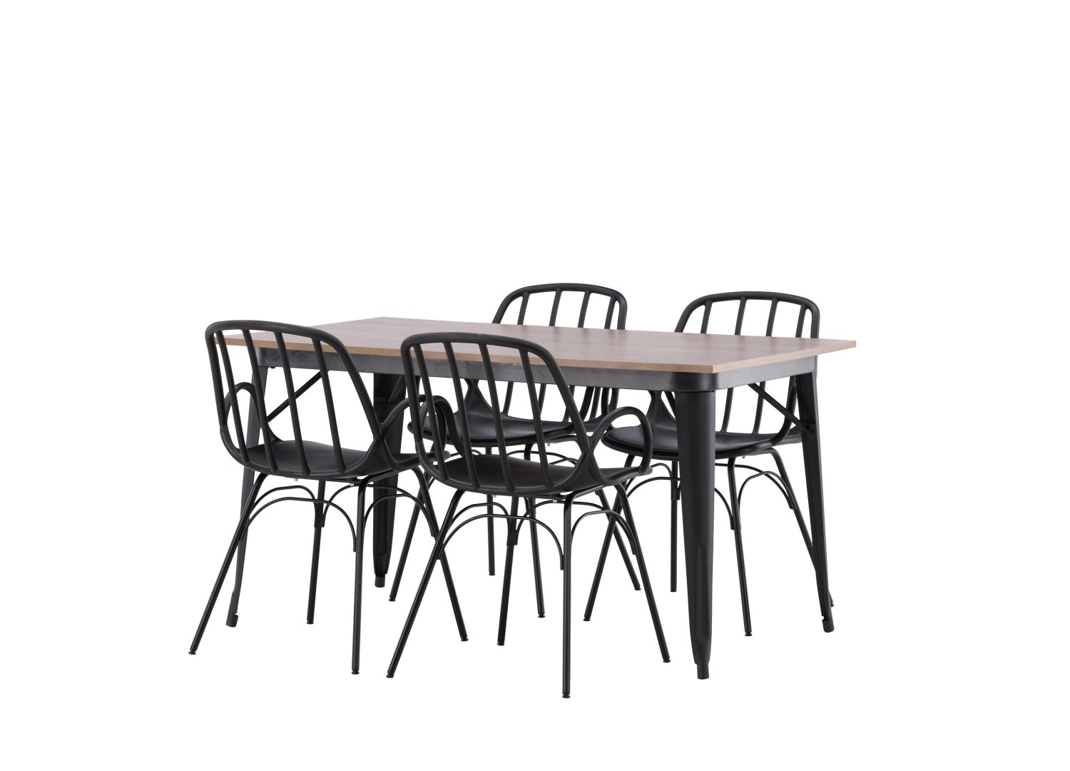 Détail produit de l’ensemble repas Tempe et 4 chaises Dyrön