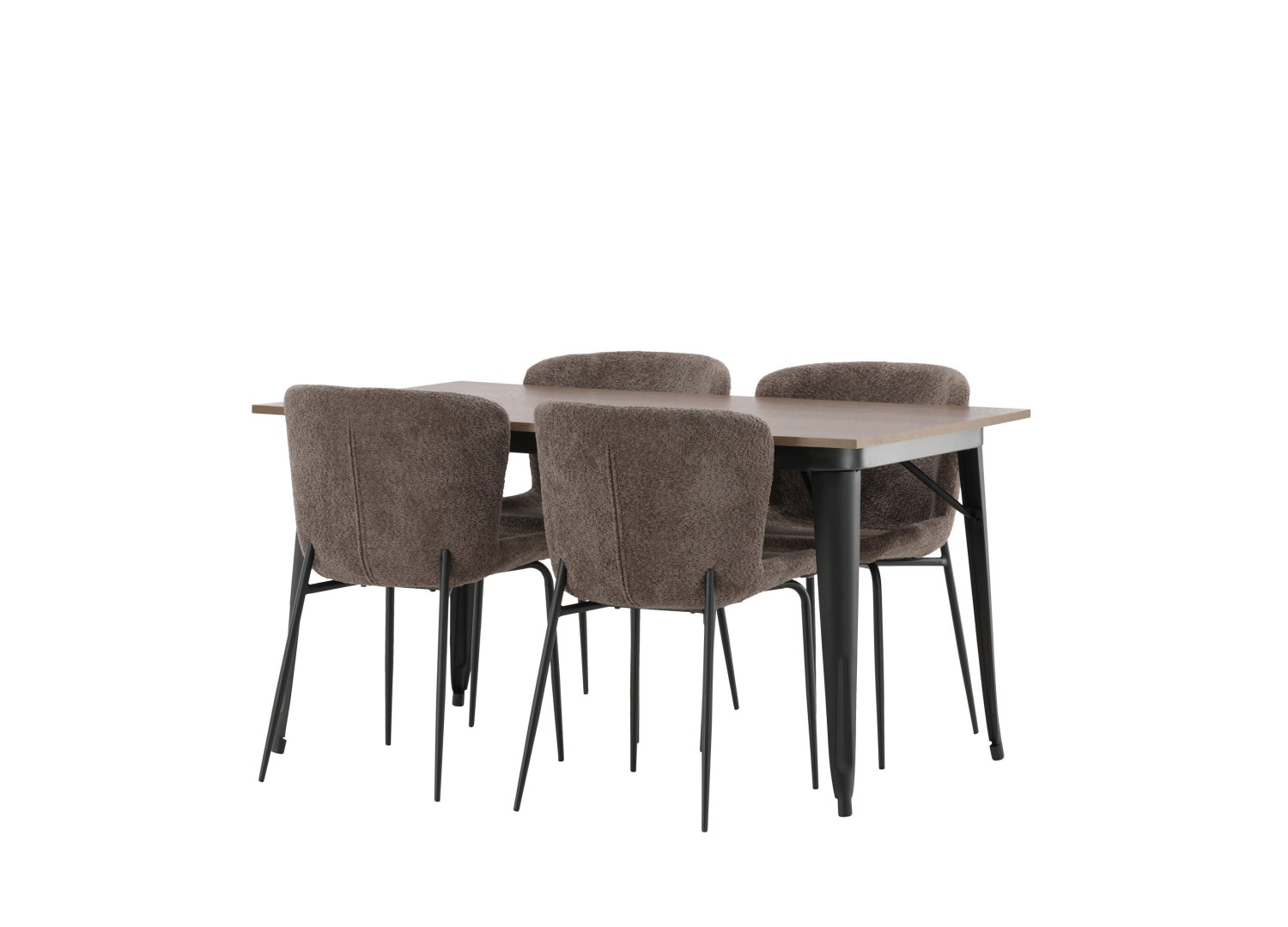 Détail produit de l’ensemble repas Tempe et 4 chaises Modesto