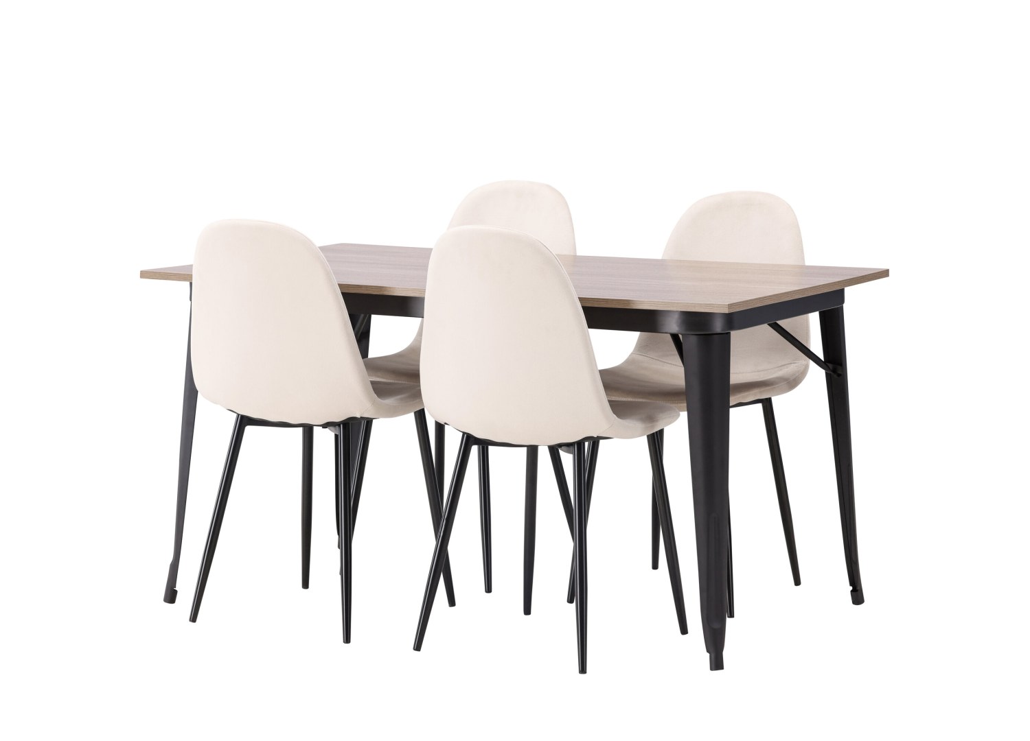 Détail produit de l’ensemble repas Tempe et 4 chaises Polar