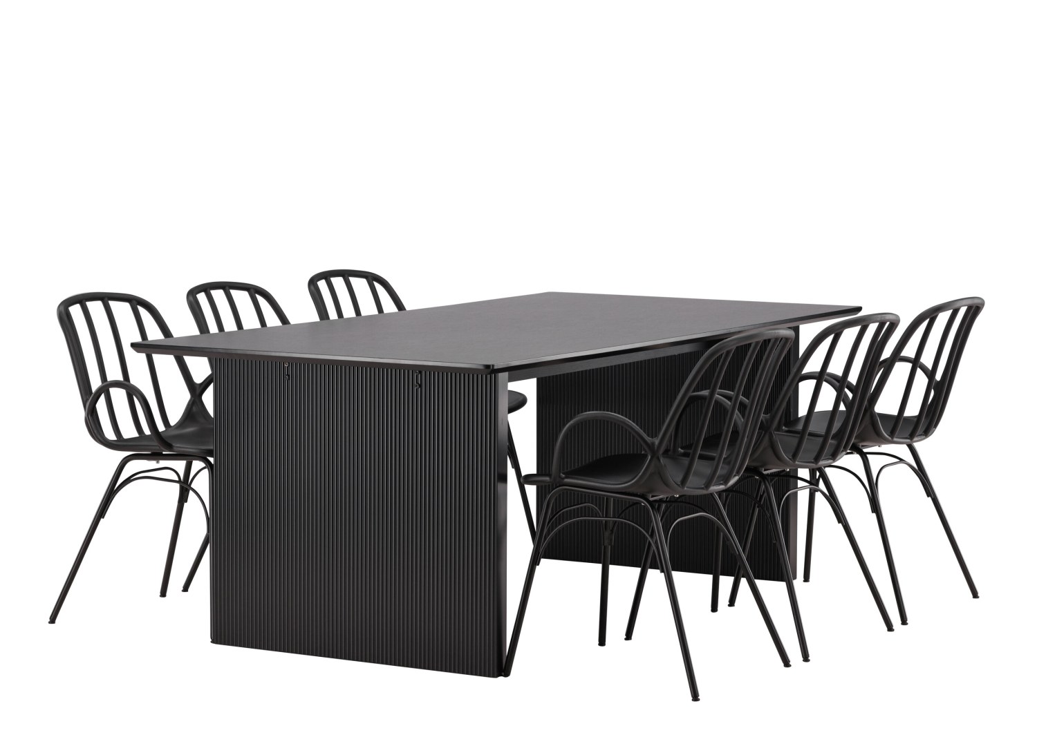 Détail produit de l’ensemble repas Vail et 6 chaises Dyrön